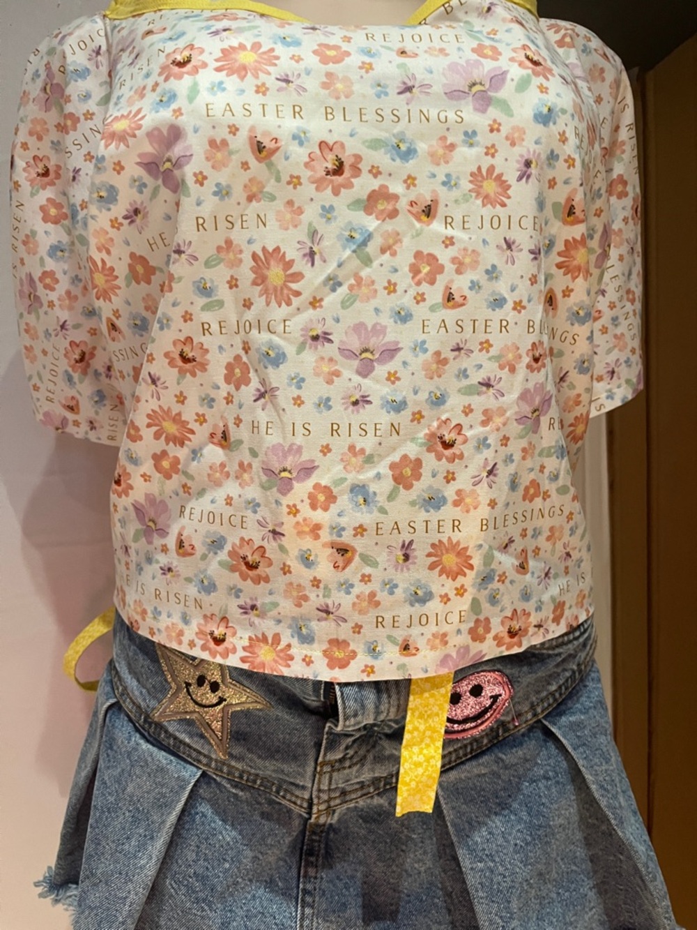 Vintage Jiffy wrap floral top in Pink & Yellow. can be worn different ways. Cute